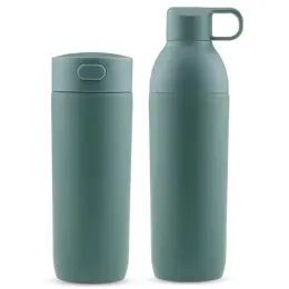 Ruvo Change Zero 2-in-1 Modular Hydration Gift Set Dark Green Display